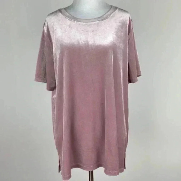 Old Navy womens top size L pink crushed velvet - Picture 9 of 9